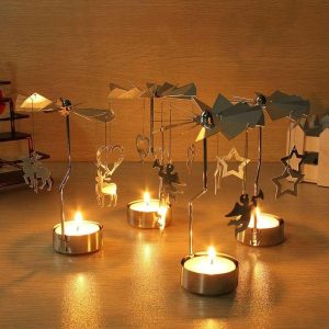 Candles & Holders | Christmas Rotary Candle Holder Candles & Holders as the picture