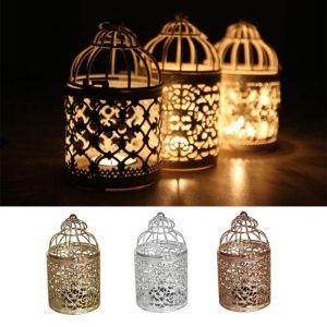 Candles & Holders | European Hollow Flower Candle Stand Hanging Iron Birdcage Candlestick Holder Candles & Holders Candles & Holders