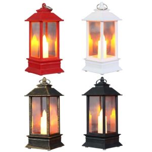 Candles & Holders | Lanterns Decorative Simulation Candle Lantern Holders Wind Lamp Craft Gifts Fireplace Romantic Table Night Lighting Candles & Holders black