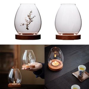 Candles & Holders | Windproof Candle Shade Glass Candle Holder Retro Oil Lamp Shape Candle Decor Romantic Dinner Household Candle Cover Candles & Holders Candles & Holders