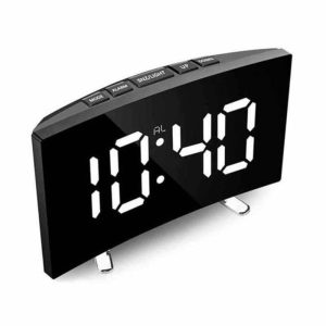 Clocks | 1 Set Alarm Clock Large Screen Display Curved Led Digital Clock Adjustable Brightness Table Clock For Bedroom Decor Clocks blue