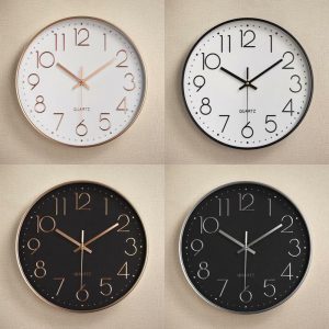 Clocks | 10 Inch Quartz Clock Hanging Home Improvement Precise Fashion Battery Operated Wall Clock Home Decor Clocks as the picture