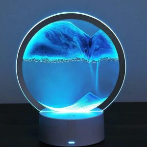 Clocks | 1Pc Moving Sand Art Table Lamp Usb Led Craft Quicksand 3D Natural Landscape Flowing Sand Dimmable Moving Hourglass Night Light Clocks as the picture