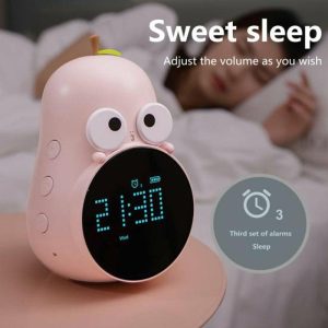 Clocks | Alarm Clock Cute Pear Design 6 Ringtones Snooze Function Rechargeable Multi-Function Countdown Desktop Digital Clock Clocks Clocks