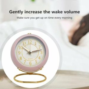 Clocks | Analog Alarm Clock With Led Light Non-Ticking Battery Operated Bedroom Desktop Digital Quartz Clock Children Students Gift Clocks black