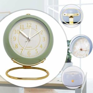 Clocks | Analog Alarm Clock With Led Light Non-Ticking Battery Operated Bedroom Desktop Digital Quartz Clock Children Students Gift Clocks black