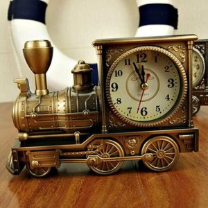 Clocks | Cartoon Locomotive Train Alarm Clock Antique Engine Design Table Desk Decor Clocks antique silver