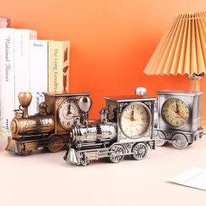 Clocks | Creative Locomotive Train Alarm Clock Antique Engine Design Table Desk Decor Ornaments Clocks black