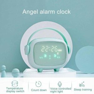 Clocks | Cute Rechargeable 6 Ringtone Snooze Sleep Alarm Clock With Wake Up Night Light Clocks blue