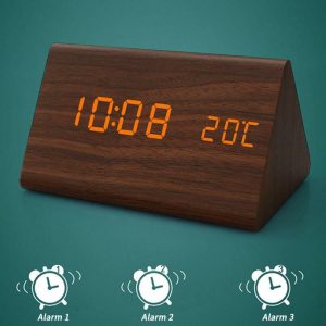 Clocks | Digital Alarm Clock Led Adjustable Brightness Voice Control Minimalist Style Clocks With Temperature Clocks black