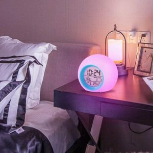 Clocks | Digital Alarm Clock With Colorful Light Temperature Detect Snooze Function Battery Operated Multifunctional Alarm Clock Clocks blue