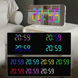 Clocks | Dual Usb Charge Led Mirror High Definition Mirror Display Clocks Clocks