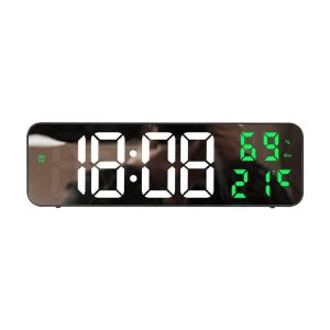 Clocks | Electronic Clock Wall Mounted Led Mirror Clock Bedroom Alarm Clock For Office Bedroom Home Clocks blue