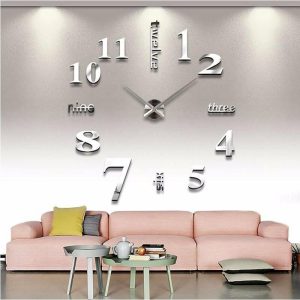 Clocks | Home Decoration Big Mirror Wall Clock Modern Design 3D Diy Large Decorative Wall Clocks Watch Wall Clocks black