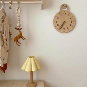 Clocks | Household Round Wooden Silent Digital Wall Clock Decoration For Homestay Bedroom Clocks as the picture