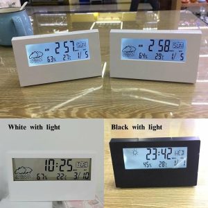 Clocks | Large Screen Lcd Electronic Desk Alarm Clock With Temperature Date Displa Clocks black