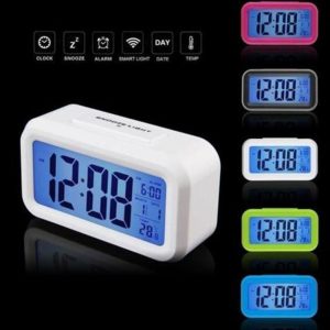 Clocks | Lcd Alarm Clock Led Display Time Digital Talking Voice Prompt Thermometer Multi Function Clocks black