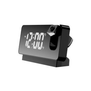 Clocks | Lcd Large Screen Projection Digital Table Clock Snooze Alarm Clock Home Decor Desk Clock With Temperature Humidity Display Clocks black