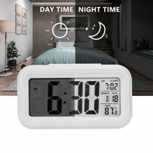 Clocks | Lcd Table Clock Mute Night Light Snooze Student Alarm Clock Home Decor Desk Clock With Temperature Calendar Display Clocks black