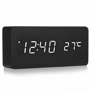 Clocks | Led Digital Wooden Alarm Clock Time Temperature Calendar Desk Clock Modern Design Clock Digital Alarm Clock Home Decor Clocks Clocks