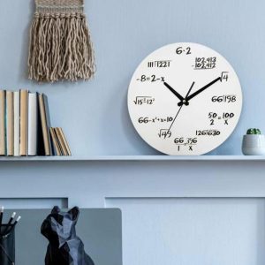 Clocks | Math Wall Clock Silent Non-Ticking Quartz Movement With Hanging Hook Wooden Clock For Classroom Home Decoration Clocks Clocks