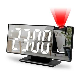 Clocks | Projection Clock With Usb Cable 180°  Rotation Projection Alarm Clock With Temperature Show Snooze Function Clocks as the picture