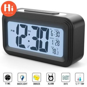 Clocks | Temperature & Calendar Snooze Function Led Digital Alarm Clock Luminous Alarm Clock Home Table Clock Electronic Smart Clock Clocks black