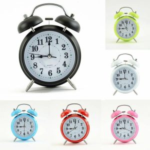 Clocks | Twin Bell Alarm Clock Vintage Retro Loud Clocks Battery Bedside Desk Analogue Clocks black