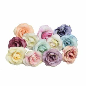 Curtain Decorative Accessories | 10Pcs 4Cm Artificial Rose Flowers Head Diy Wedding Holiday Showcase Room Decor Curtain Decorative Accessories as the picture