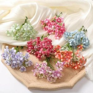 Curtain Decorative Accessories | 10Pcs Aesthetic Simulation Flower Non-Fading Useful Arrangement Artificial Hydrangea Curtain Decorative Accessories blue