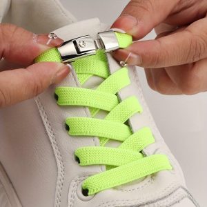 Curtain Decorative Accessories | 1Pair No-Tie Shoelaces With Buckles For Sneakers Sports Shoes Curtain Decorative Accessories black