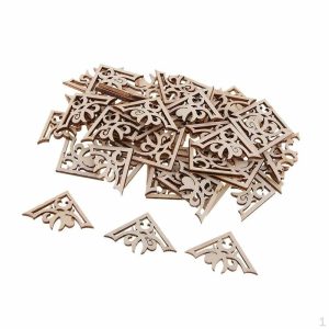 Curtain Decorative Accessories | 50 Pcs Wooden Embellishment Applique Wedding Decoration Curtain Decorative Accessories Curtain Decorative Accessories