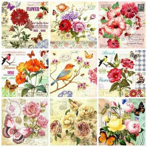 Curtain Decorative Accessories | 50X50Cm 5D Diy Diamond Painting Bird Mosaic Animal Full Square/Round Diamond Embroidery Flower Handicraft Home Decor Curtain Decorative Accessories beige