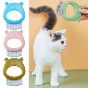 Curtain Decorative Accessories | Cartoon Shape Design Pet Grooming Brush Ergonomic Handle Dogs Cats Massage Brush Pet Accessories Curtain Decorative Accessories blue