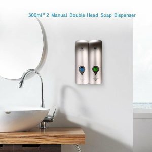 Curtain Decorative Accessories | Chuangdian 300Ml2 Wall Mounted Double-Head Manual Soap Dispenser Shower Gel Liquid Shampoo Curtain Decorative Accessories champagne