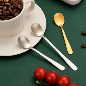 Curtain Decorative Accessories | Coffee Spoon Food Grade Long Handle Comfortable Stainless Non-Slip Grip Dessert Spoon Steel Cocktail Curtain Decorative Accessories Curtain Decorative Accessories