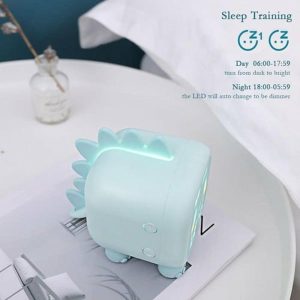 Curtain Decorative Accessories | Kids Digital Alarm Clock Night Lights Sleep Trainier 2 Alarms 6 Ringtones Time Temperature Display Clocks blue