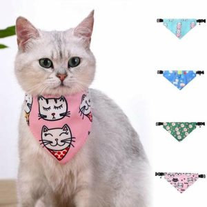 Curtain Decorative Accessories | Pet Triangle Scarf Creative Pattern Mini Bells Design Quick Release Breathable Easy-Wearing Wear Curtain Decorative Accessories blue