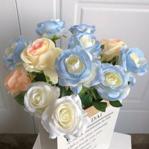 Curtain Decorative Accessories | Simulation Roses Vivid Reusable Touch Simulation Gardening Add Romantic Flower Wedding Decor Curtain Decorative Accessories blue