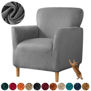 Curtain Decorative Accessories | Soft Velvet Small Single Sofa Cover Elastic Armchair Covers For Living Room Kitchen Office Anti -Dirty Washable Chair Protectors Curtain Decorative Accessories as the picture