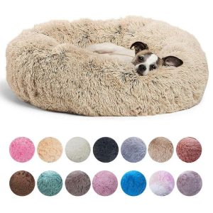 Curtain Decorative Accessories | Super Soft Dog Bed Plush Cat Mat Dog Beds Round Cushion Pet Product Accessories Washable Dog And Cat Cushion Bed Winter Warm Sofa Hot Sell Curtain Decorative Accessories as the picture