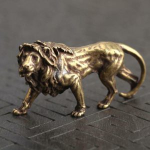 Figurines & Miniatures | 1Pc Miniature Copper Majestic Lion King Craft Home Table Desk Decor Ornaments Figurines & Miniatures Figurines & Miniatures