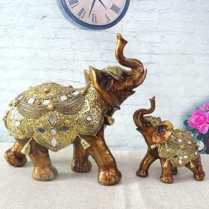 Figurines & Miniatures | 1Pc S/L Elegant Elephant Trunk Statue Lucky Wealth Figurine Gift Home Decor 3D Elephant Toy Curtain Decorative Accessories Curtain Decorative Accessories