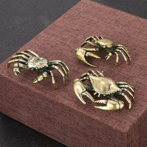 Figurines & Miniatures | 3 Styles Available Brass Crab Small Statue Ornaments Retro Animal Miniatures Figurines Office Desk Decorations Home Decor Crafts Figurines & Miniatures Figurines & Miniatures