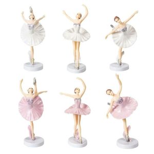 Figurines & Miniatures | 6 Pieces Ballerina Miniature Figurine Ballet Dancer Cake Topper For Diy Cake Decoration Birthday Party Decor Accessories Figurines & Miniatures as the picture