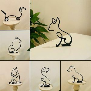 Figurines & Miniatures | Abstract Simple Minimalist Metal Dog Art  Sculpture Decoration Ornament Wall Art Home Office Desktop Figurines & Miniatures Figurines & Miniatures