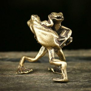 Figurines & Miniatures | Antique Pure Copper Solid Frogs Wrestling Tea Pet Statue Brass Animal Table Ornament Accessories Home Decoration For Living Room Figurines & Miniatures Figurines & Miniatures