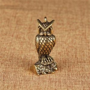 Figurines & Miniatures | Artistic Owl Figurine Landscape Standing No Odor Copper Micro Owl Statue For Living Room Figurines & Miniatures Figurines & Miniatures