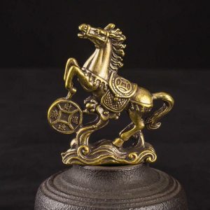 Figurines & Miniatures | Brass Horse Step On Coins Lucky Statue Feng Shui Desk Ornament Zodiac Animal Figurines Miniatures Pure Copper Crafts Collections Figurines & Miniatures Figurines & Miniatures