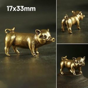 Figurines & Miniatures | Brass Small Brassware Pig Chinese Zodiac  Ornaments Pendants 3.3X1.7Cm Figurines & Miniatures Figurines & Miniatures